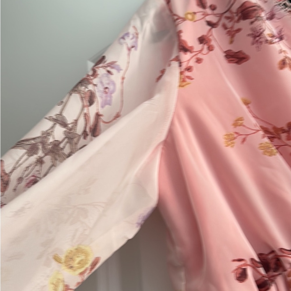 Pink along Sleeves Dress